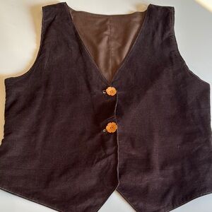 Brown Vest with Wooden Buttons
